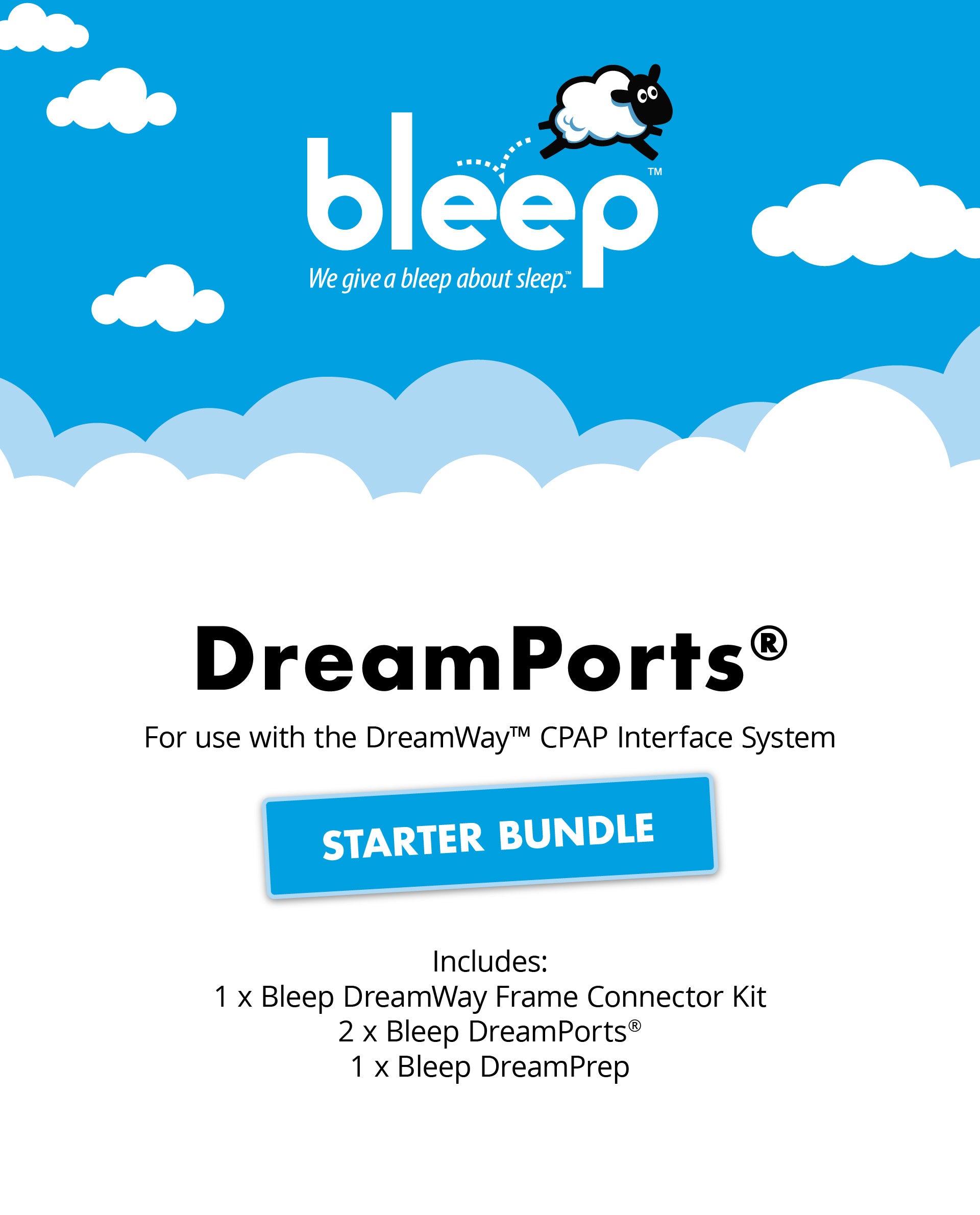 Bleep DreamPorts starter bundle complete CPAP nasal kit product